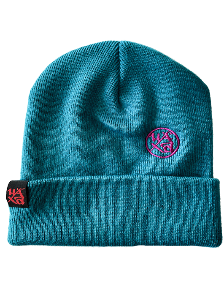 Beanie Logo Türkis Pink