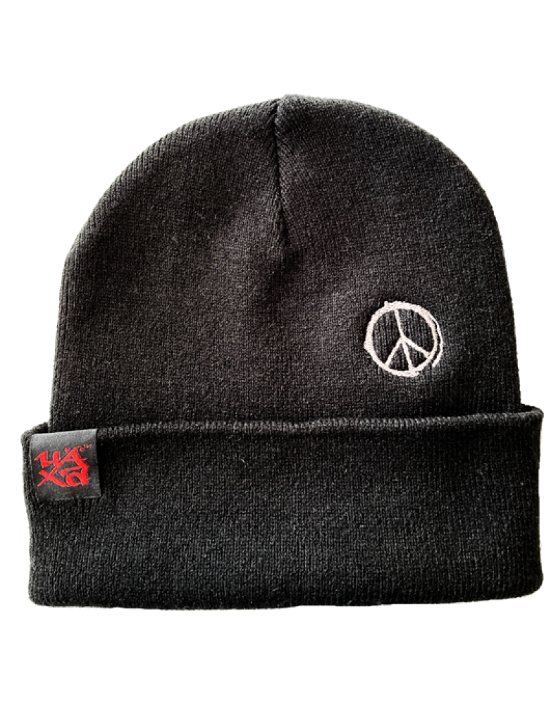 Beanie Peace Black Grey