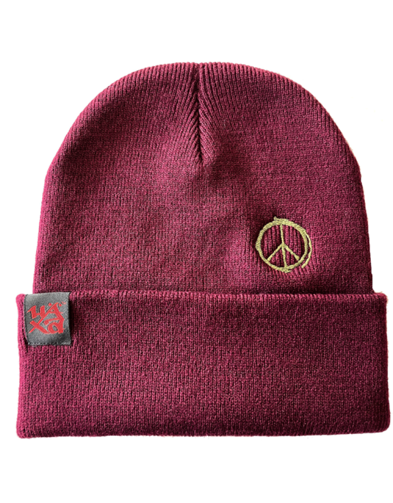 Beanie Peace Burgundy Olive