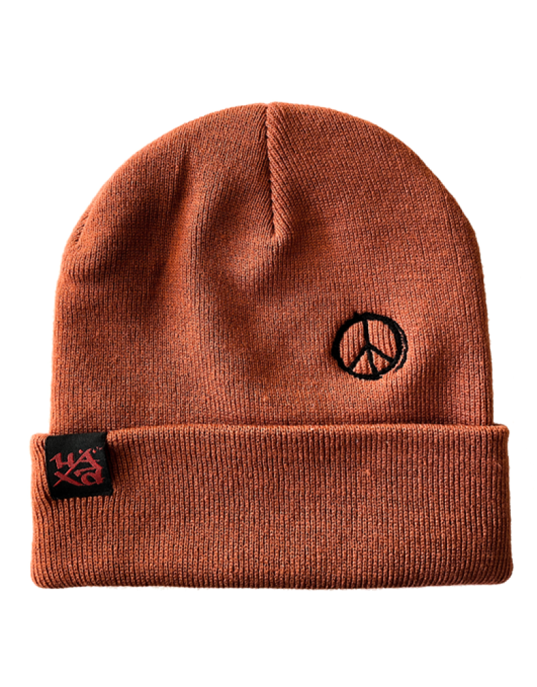 Beanie Peace Orange Rust Black